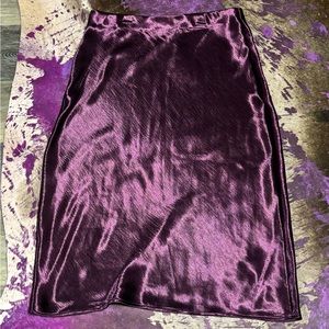 Purple satin skirt